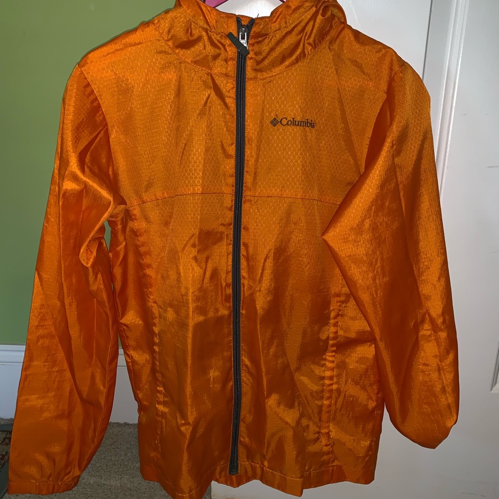 Boys Columbia rain jacket orange Large